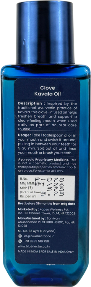 BLUE NECTAR Mouth Pulling Oil With Coconut & Mint For Oral Care And Bad Breath 100ml