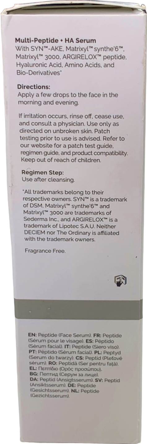 The Ordinary Multi-Peptide + HA Serum 30ml