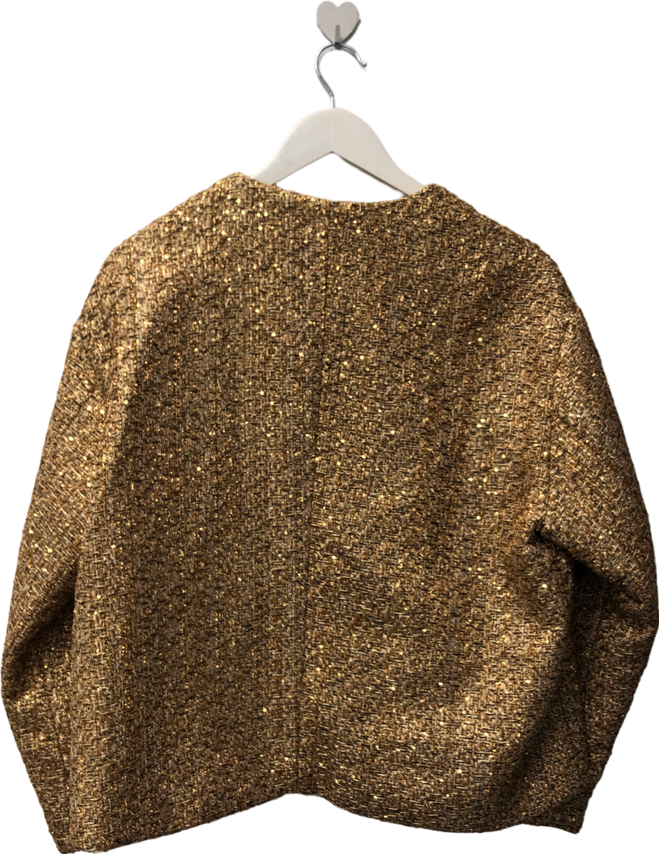 River Island Gold Boucle Tailored Jacket UK 10