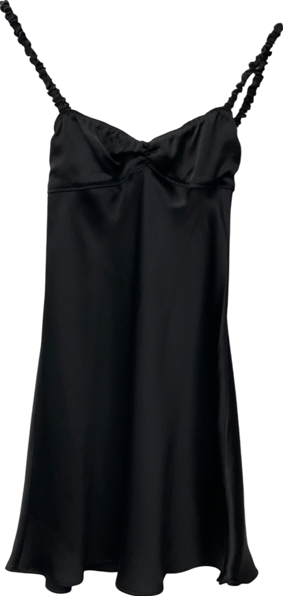 ZARA Black Open Back Satin Dress UK XS