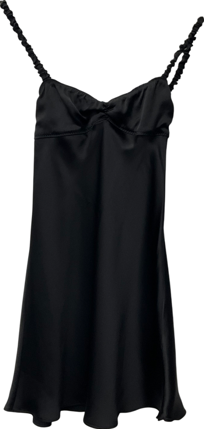 ZARA Black Open Back Satin Dress UK XS