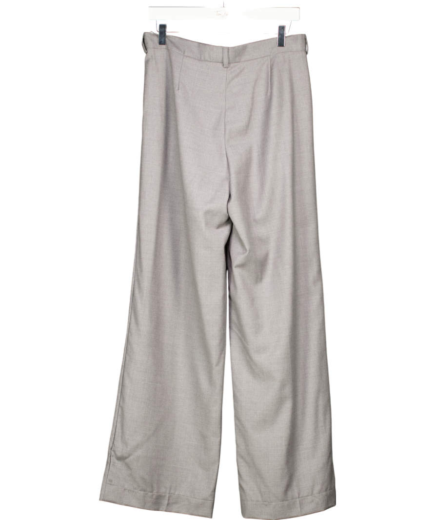 Weekend and Beyond Grey 100% Wool Pleated Trouser UK S