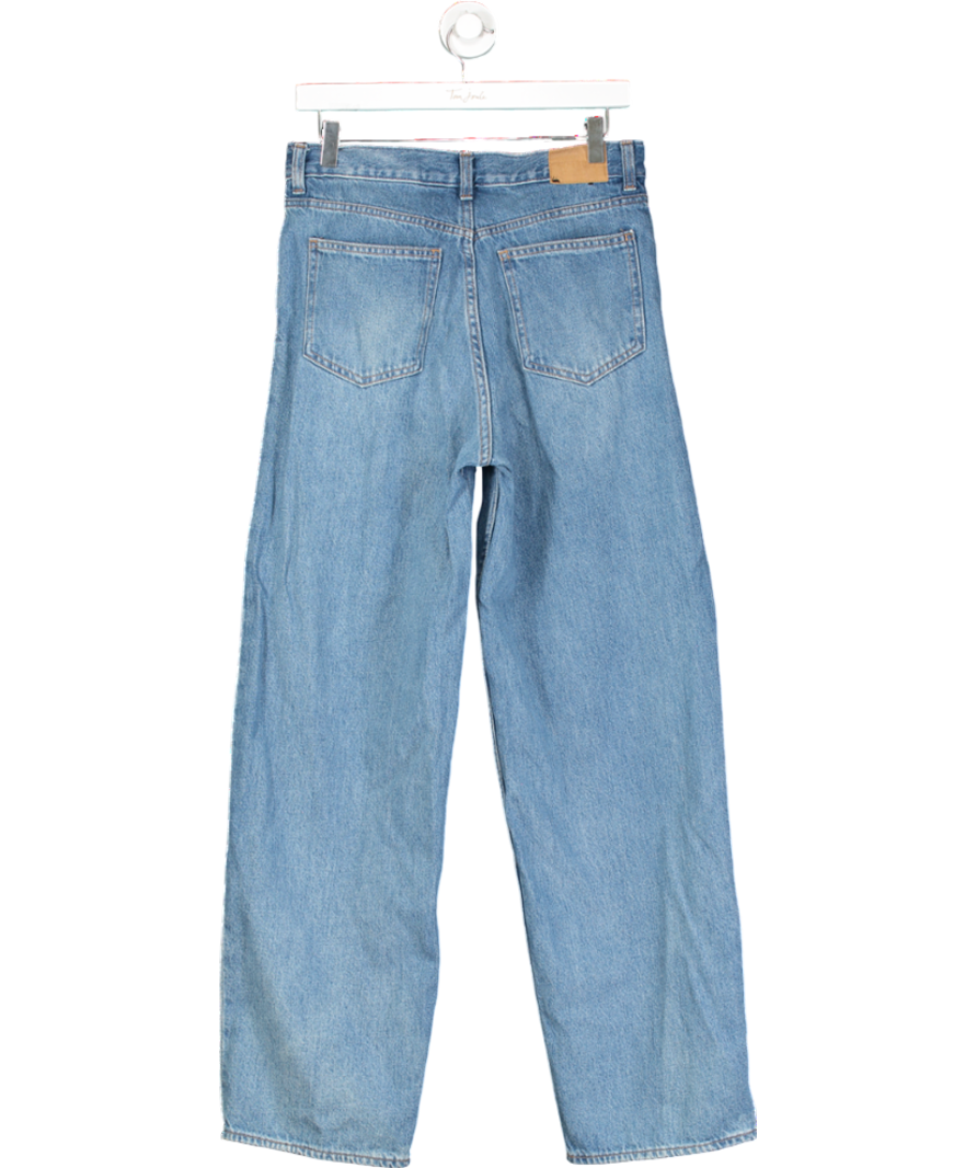 Weekday Blue Rail Mid Rise Loose Wide Leg Jeans - Length 32 W27