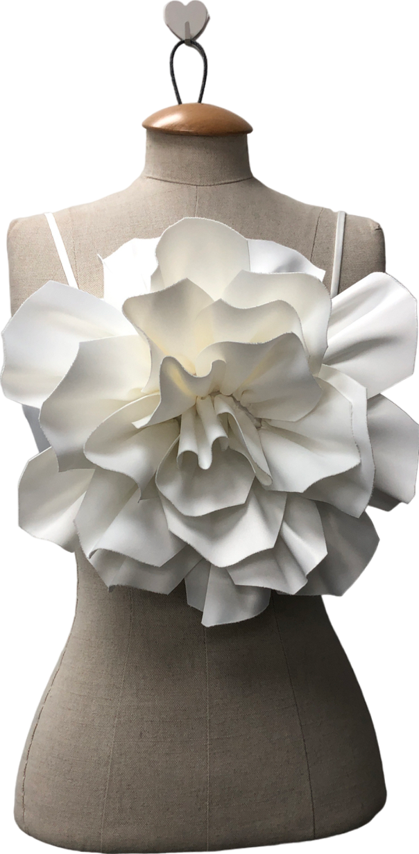 Nova Luxe Rosalia Flower Pant Set - White UK XS