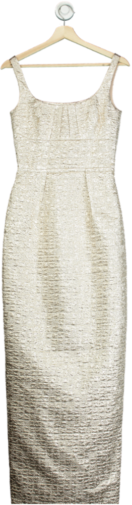 Emilia Wickstead Gold Metallic Gown UK 8