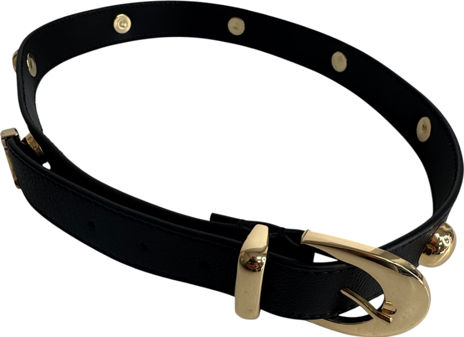 Mint Velvet Black Statement Leather Belt UK S/M