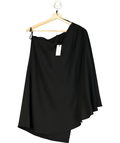 Karen Millen Black Compact Viscose One Shoulder Cape Mini Dress UK 6