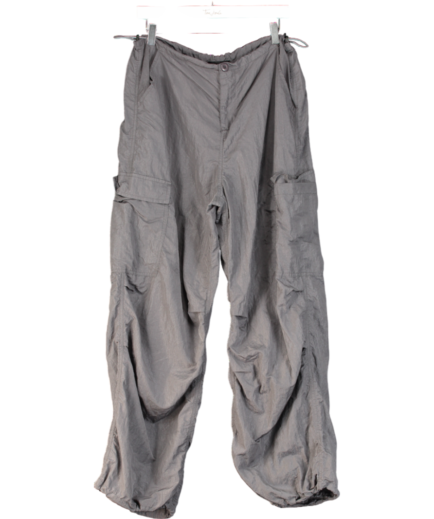 White Fox Grey Parachute Cargo Trousers UK M