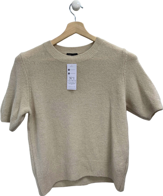 No. 1 George Street Cream Short Sleeve Jumper UK M