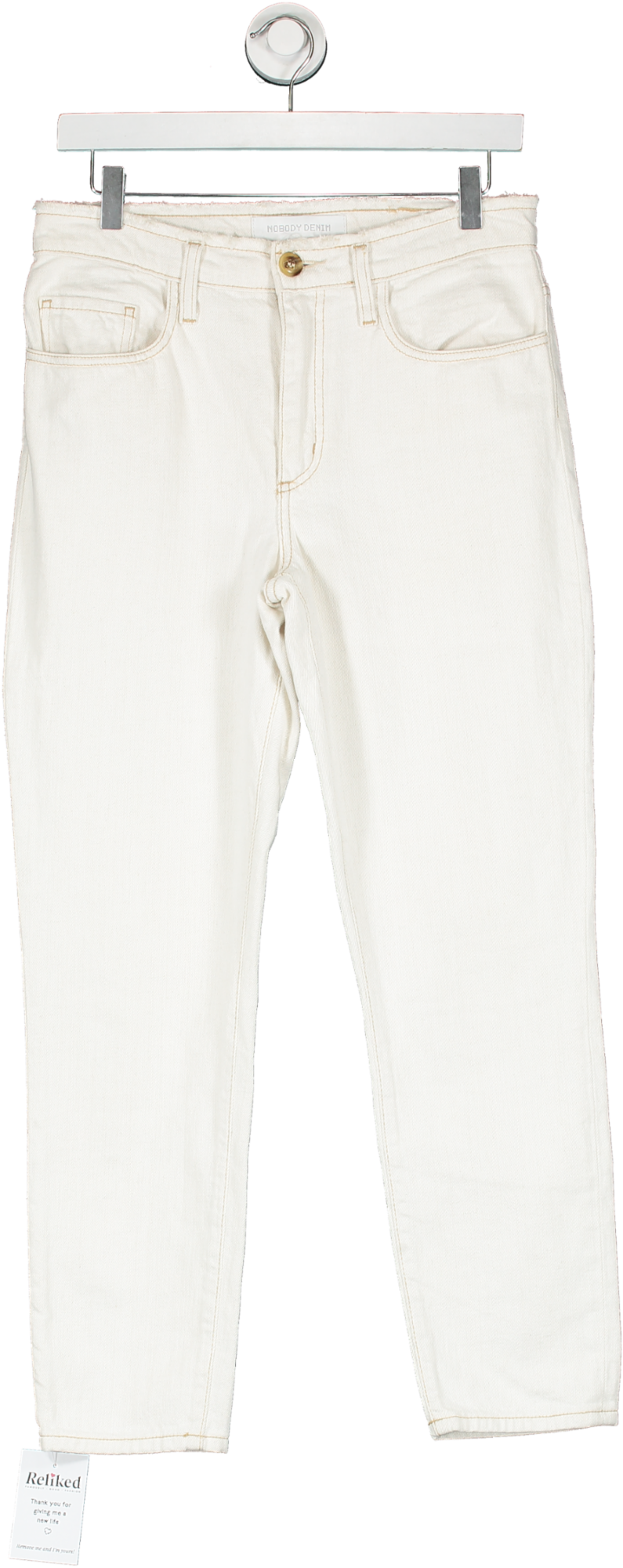 Nobody Denim White Contrast Stitch Denim Jeans W27
