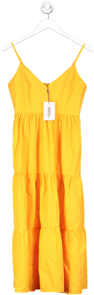 Missguided Orange Tiered Cami Midaxi Dress UK 8