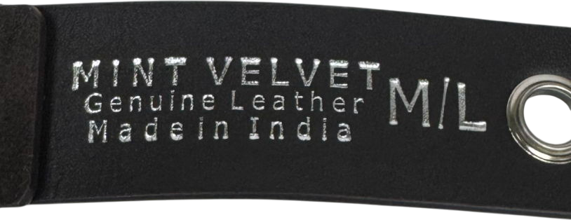 Mint Velvet Black Eyelet Leather Belt UK M/L