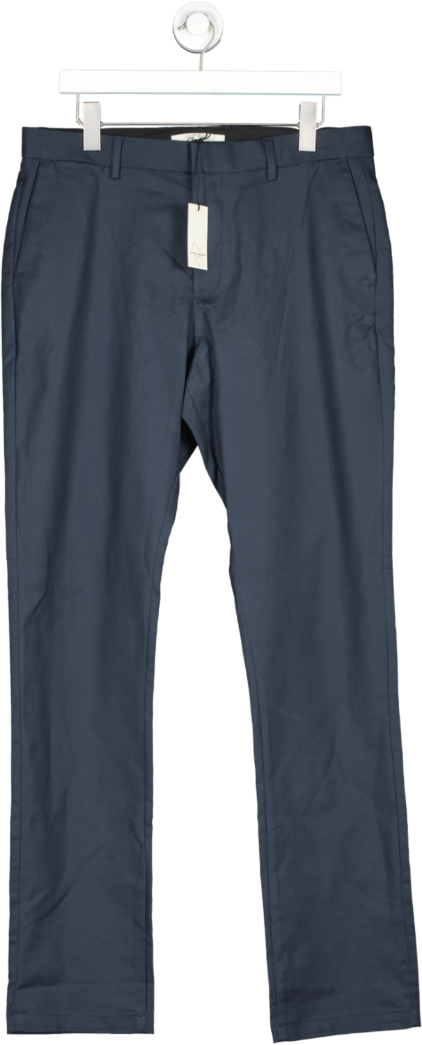 River Island Blue Navy Tailored Smart Trousers W34