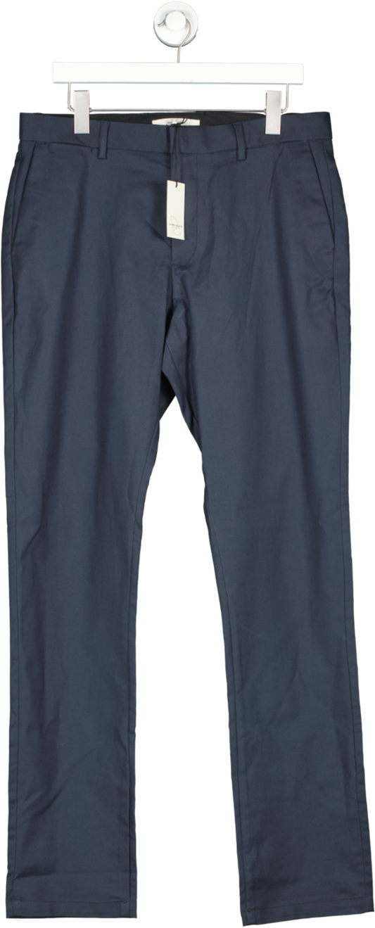 River Island Blue Navy Tailored Smart Trousers W34