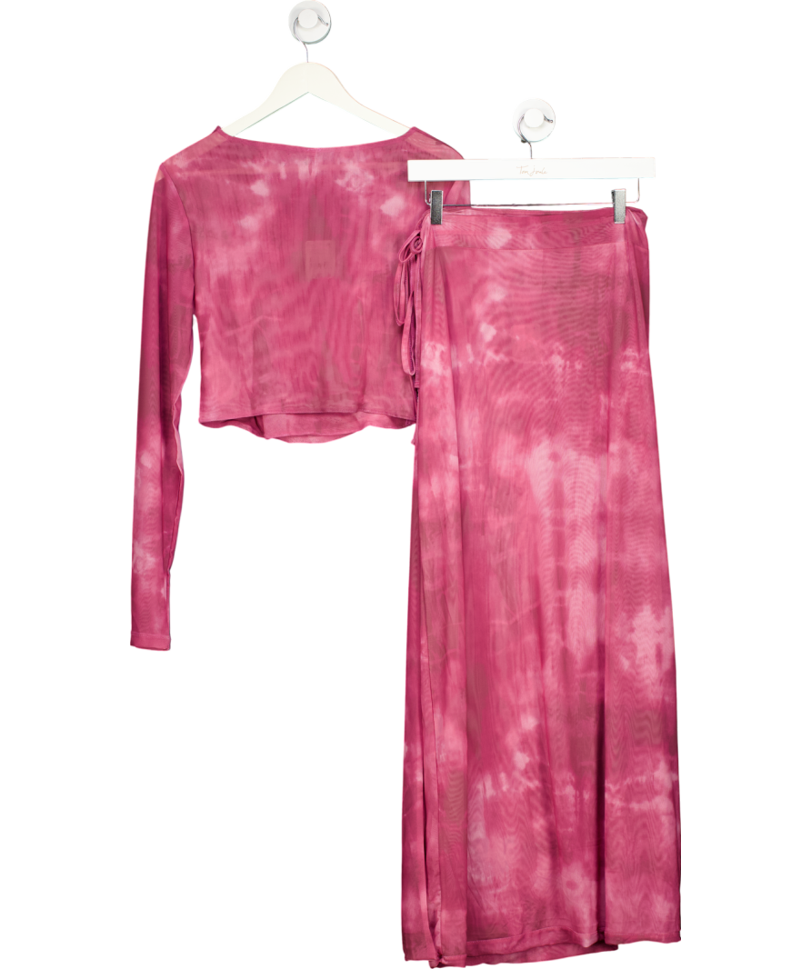 Free People Pink Supernova Asymmetric Top And Maxi Skirt Set UK L