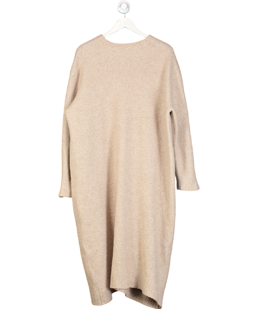 Aligne Beige Katrina Patch Pocket Boucle Jumper Dress UK L