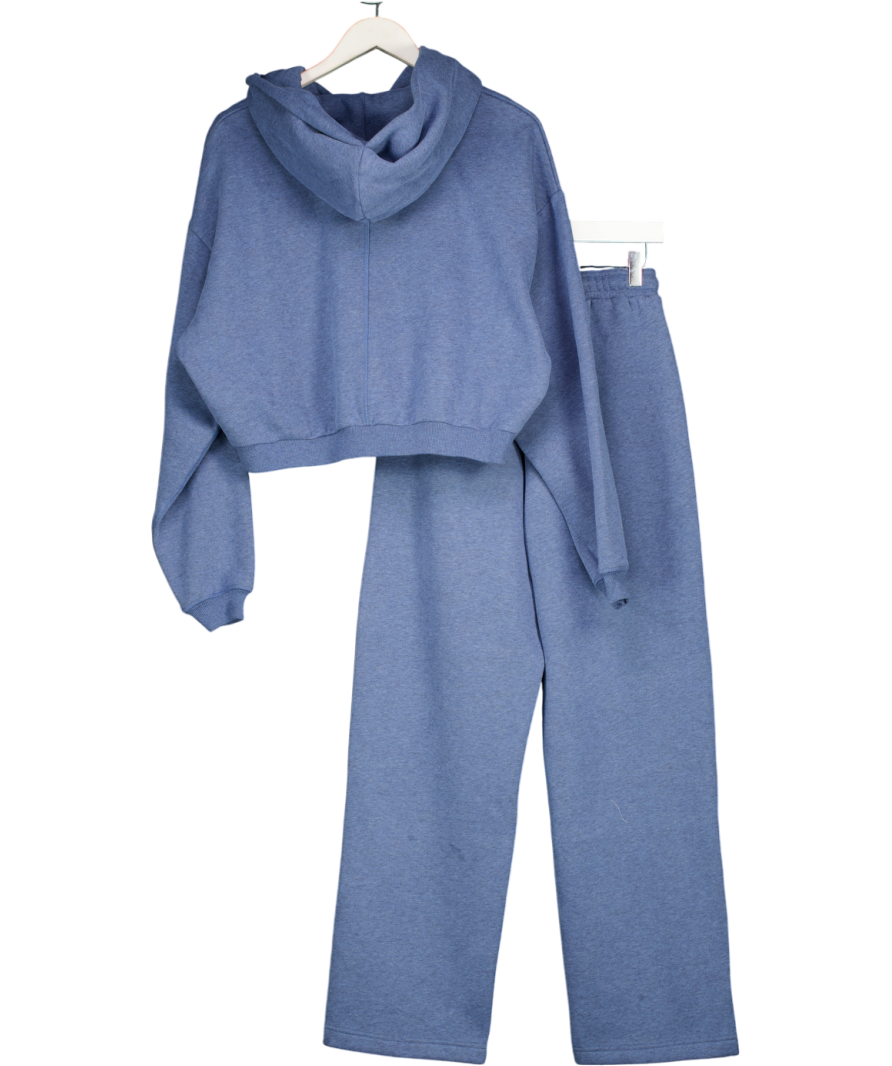 gymshark Blue Cosy Luxe Zip Through Hoodie And Joggers Set UK XS