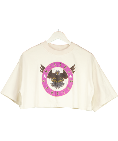 Milana Studios Cream Eagle Cropped Heavyweight T-shirt. UK S