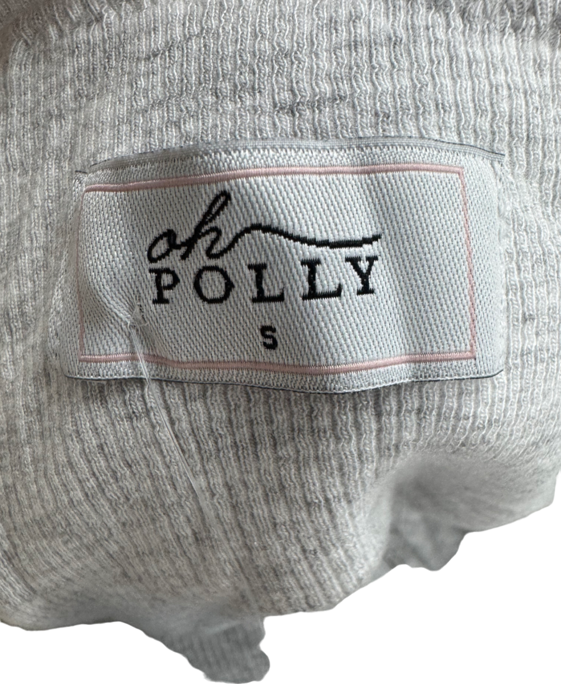 Oh Polly Grey Fold Over Kick Flare Trousers UK S