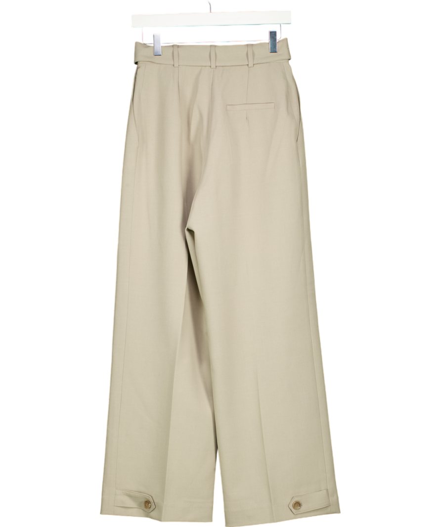 Frankie Shop Blossom Grey Pleated Wide Leg Trousers UK S