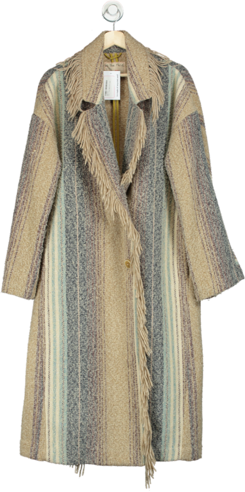 Free People Multicoloured Striped Open Front Cardigan UK XS/S