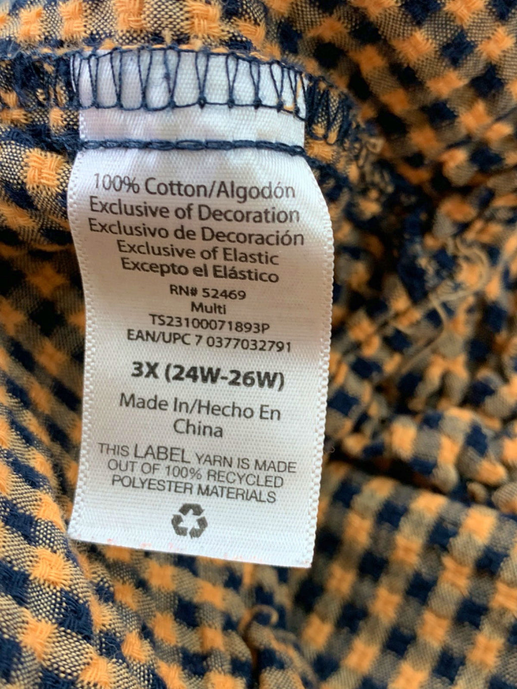 Terra & Sky Yellow Checkered Smocked Dress UK XXXL