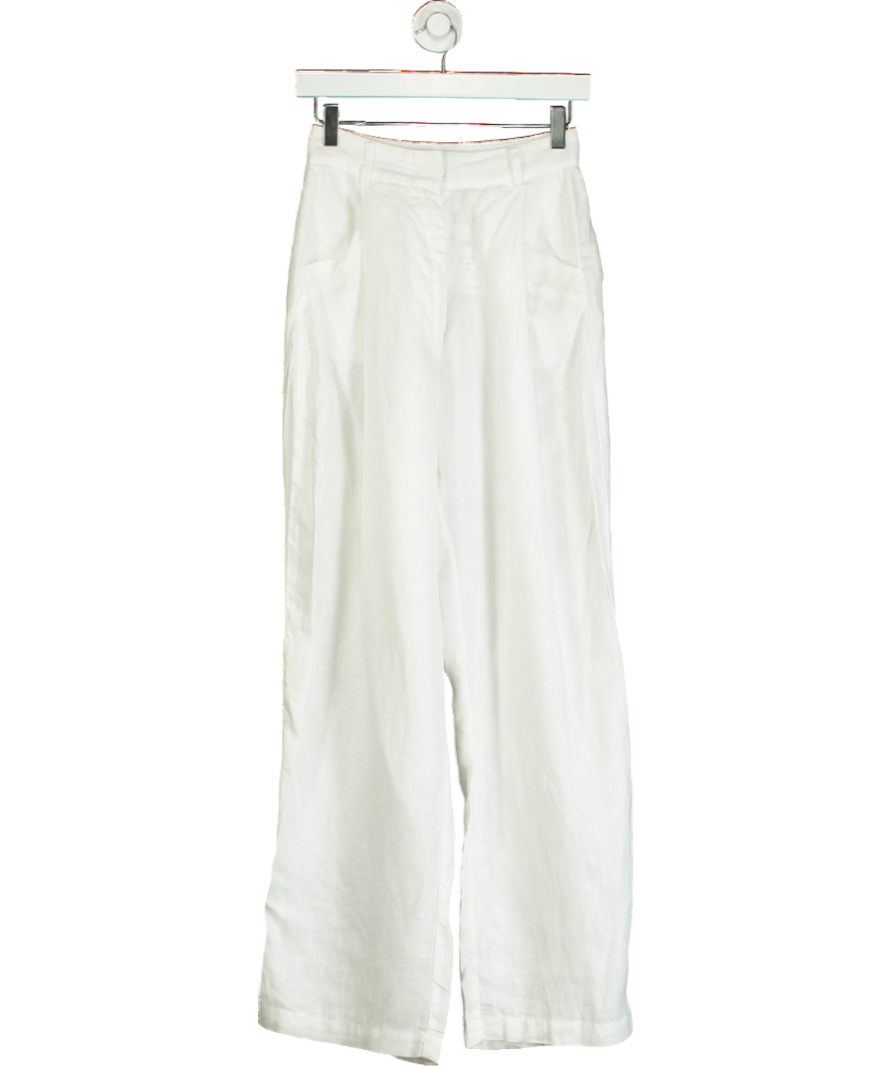 aexae White Linen High-rise Trouser UK XS