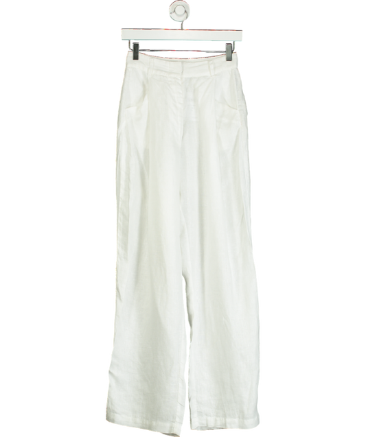 aexae White Linen High-rise Trouser UK XS