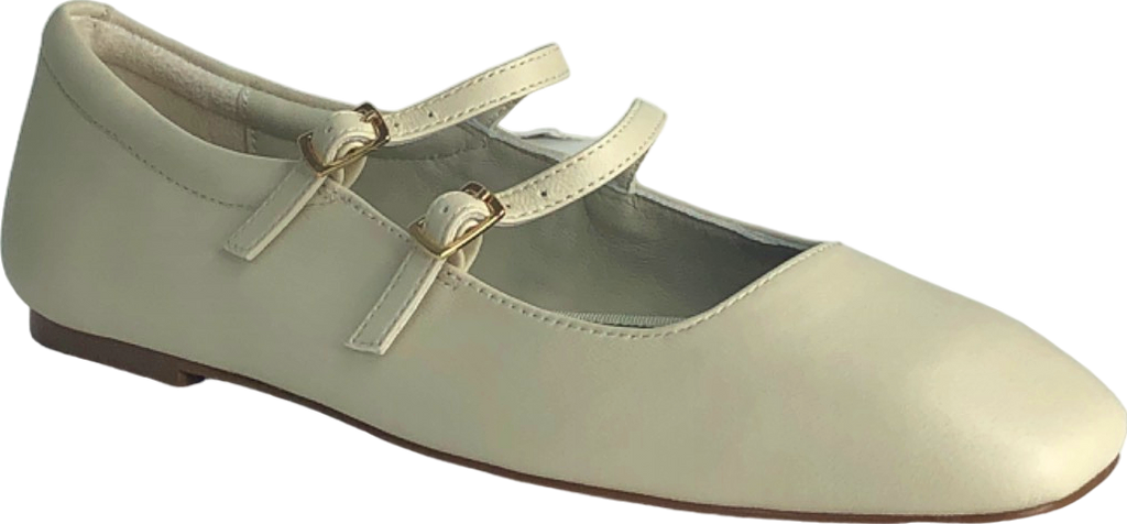 Mint Velvet Cream Leather Ballet Pumps UK 5 EU 38