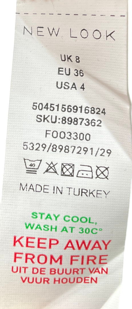 New Look White Zebra Print Maxi Skirt UK 8