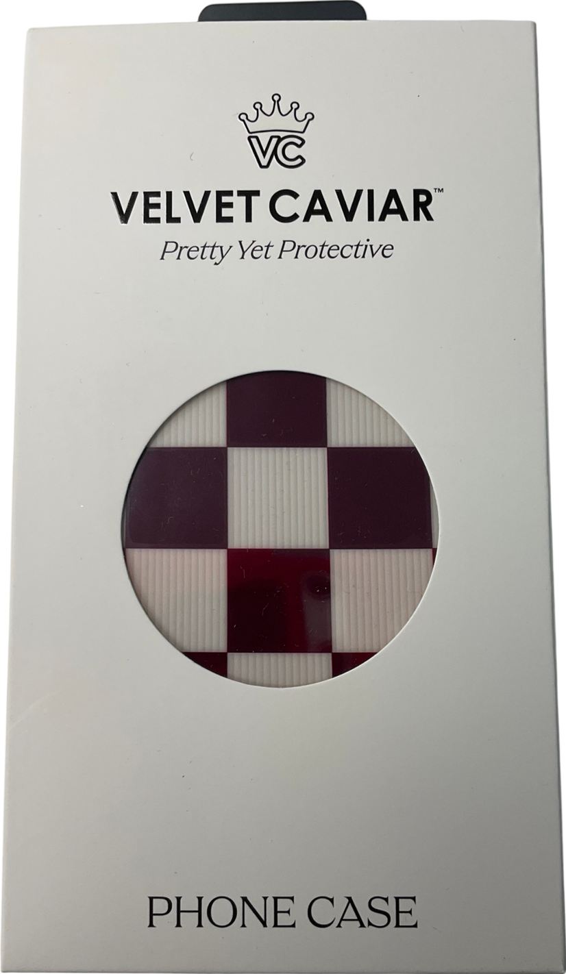 Velvet Caviar  Burgundy Vibe Checkered I-phone Case - 16 Pro Max One Size