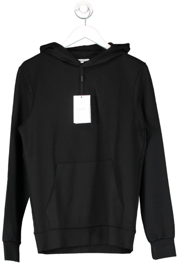 Arne Unisex Luxe Essential Hoodie, Black UK S