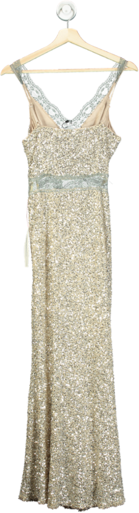 Never Fully Dressed Silver Sequin Mimi Dress UK 6