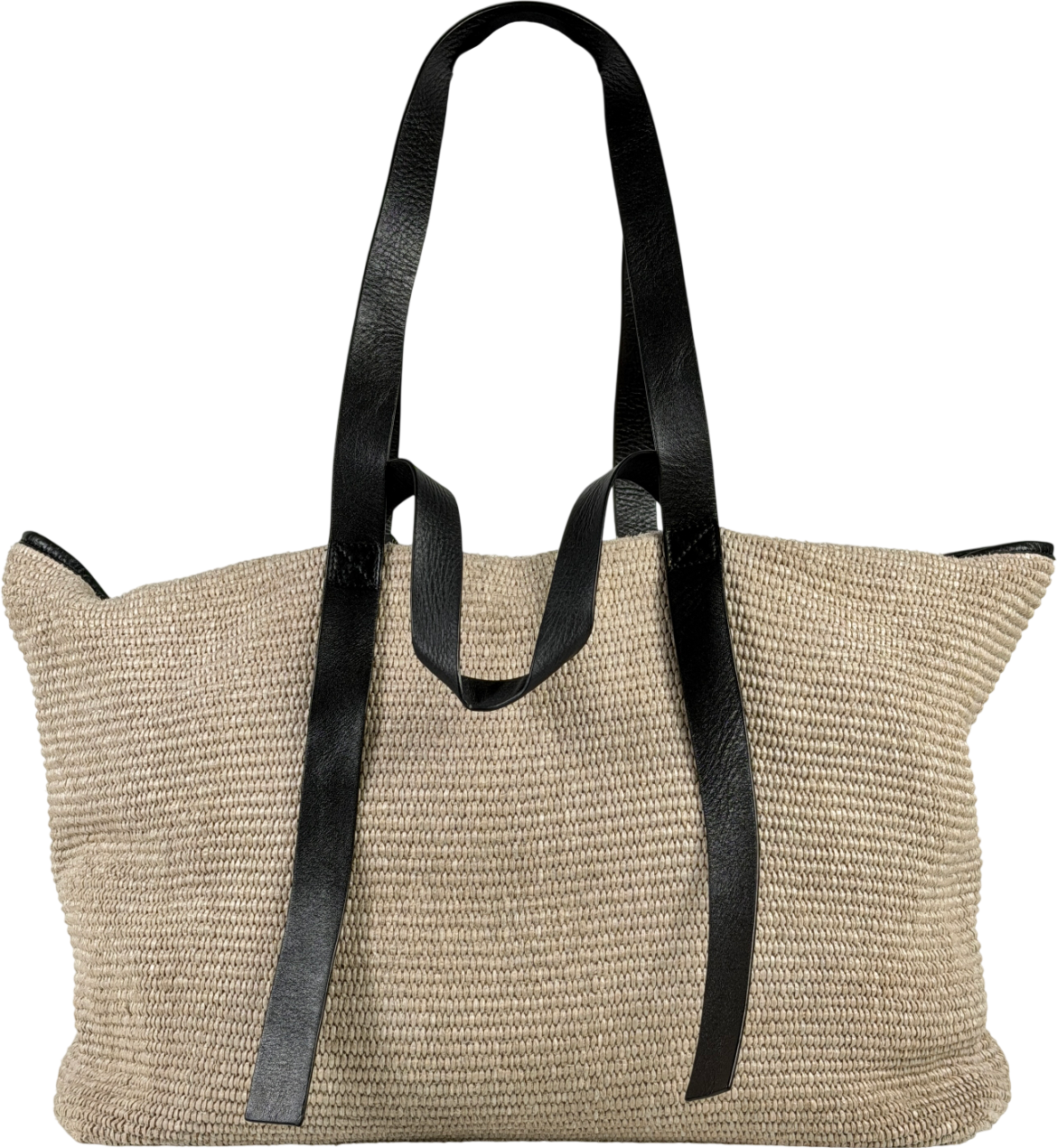 Off-White C/O Virgil Abloh Beige Raffia And Leather Commercial Tote