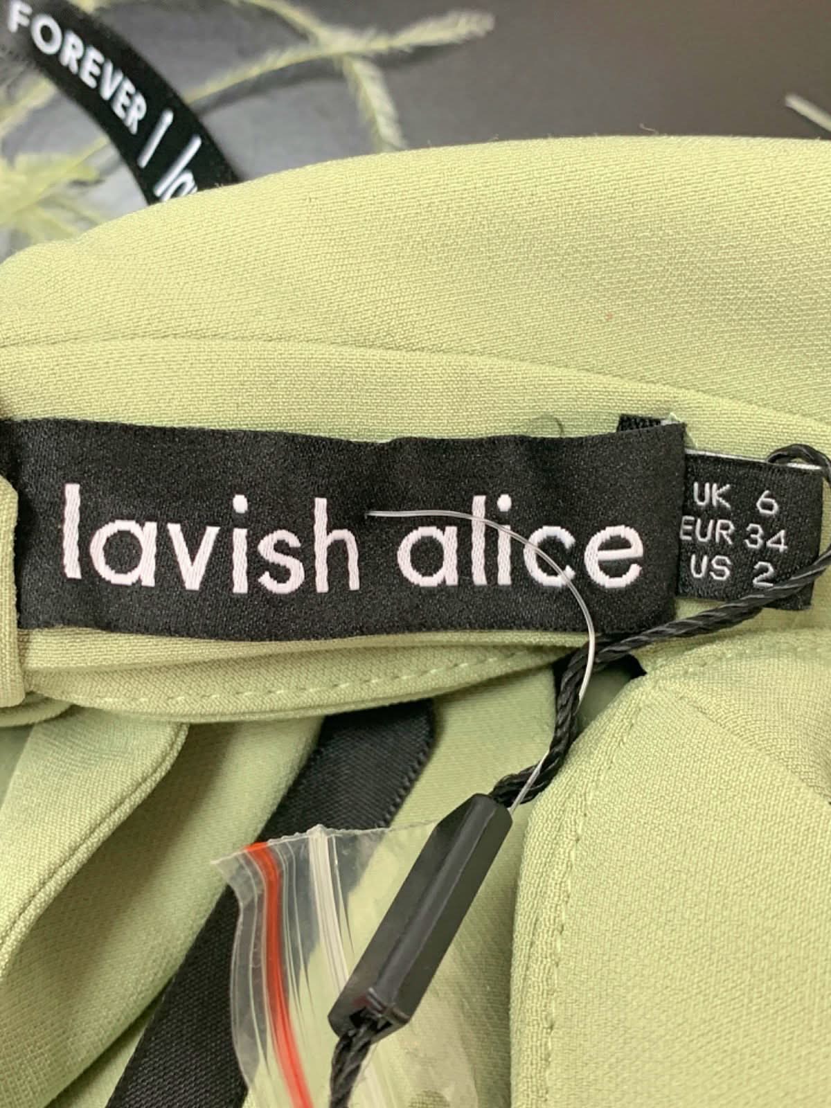 Lavish Alice Sage Fluted Feather Dress Blazer Mini Dress Size UK 6