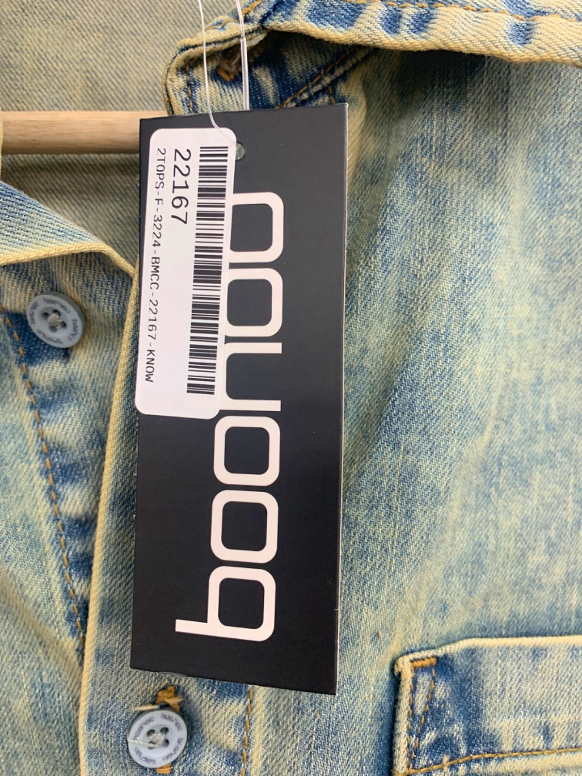 Boohoo Vintage Tint Oversized Denim Shirt UK 10