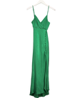 ZARA Green Satin Slip Midi Dress UK S