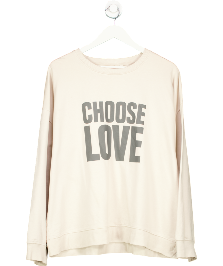 Choose Love Beige 100% Organic Cotton Sweatshirt UK XL