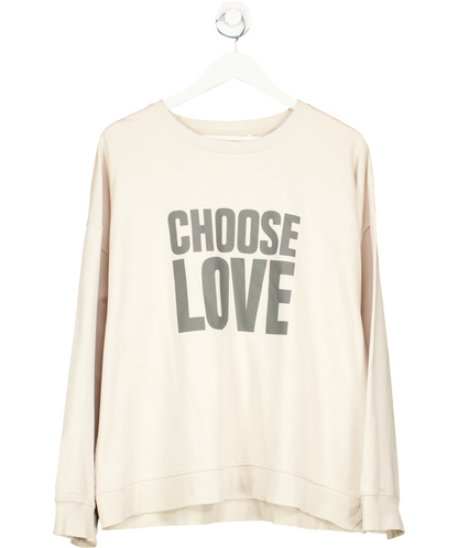 Choose Love Beige 100% Organic Cotton Sweatshirt UK XL