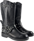 FREE PEOPLE We The Free Black Janey Engineer Boots Us8.5 UK 6 EU 39 👠