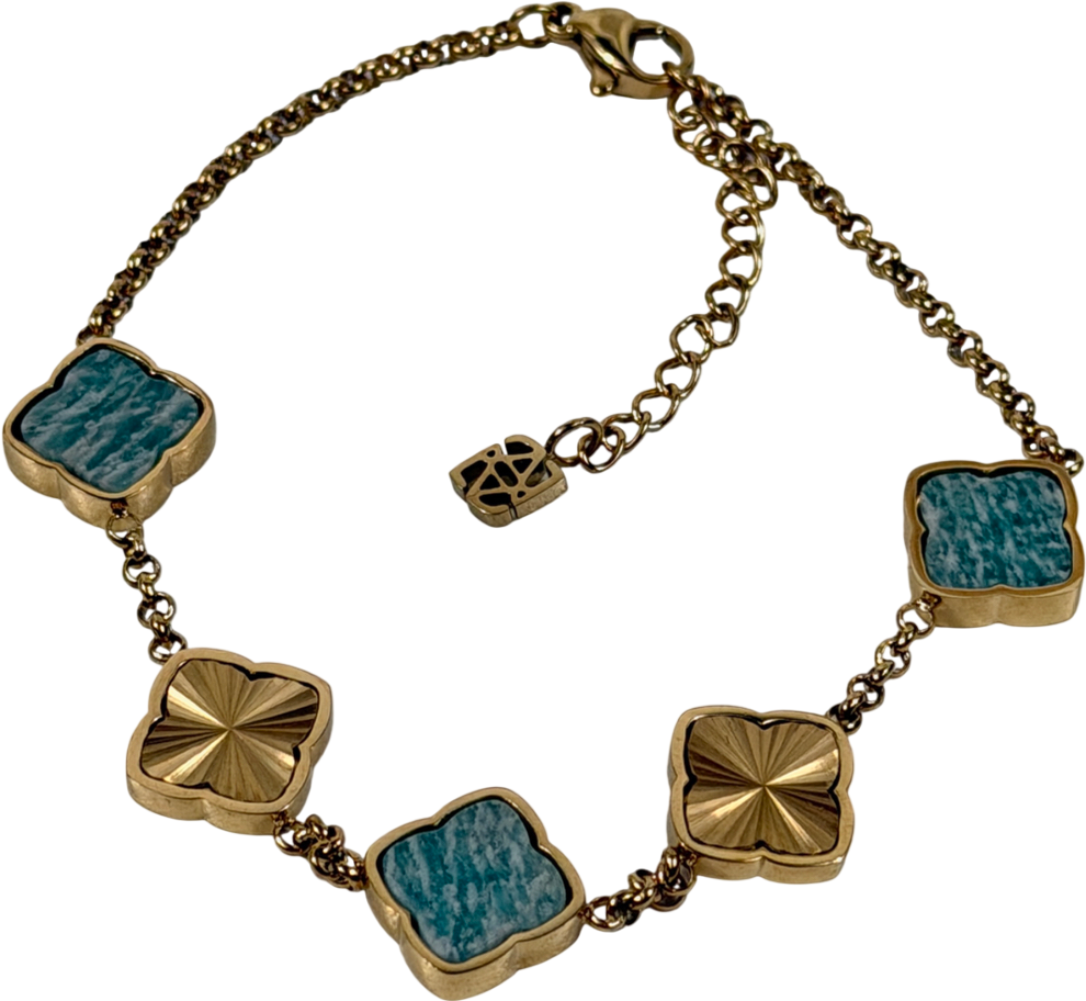 Abbott Lyon Amazonite Multi Clover Bracelet (gold)