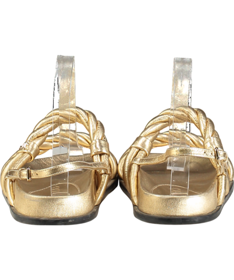 Jimmy Choo Diosa Gold leather Flat Sandals In Gold UK 4 EU 37 👠
