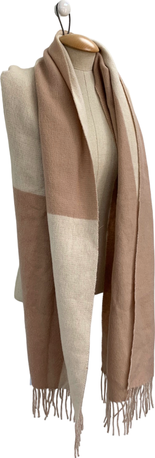 Beige and Brown Scarf One Size