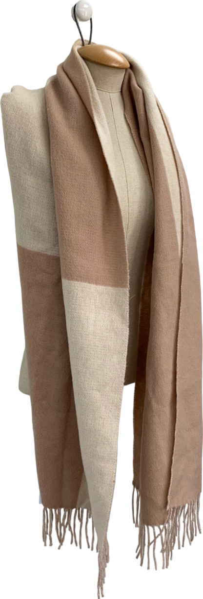 Beige and Brown Scarf One Size