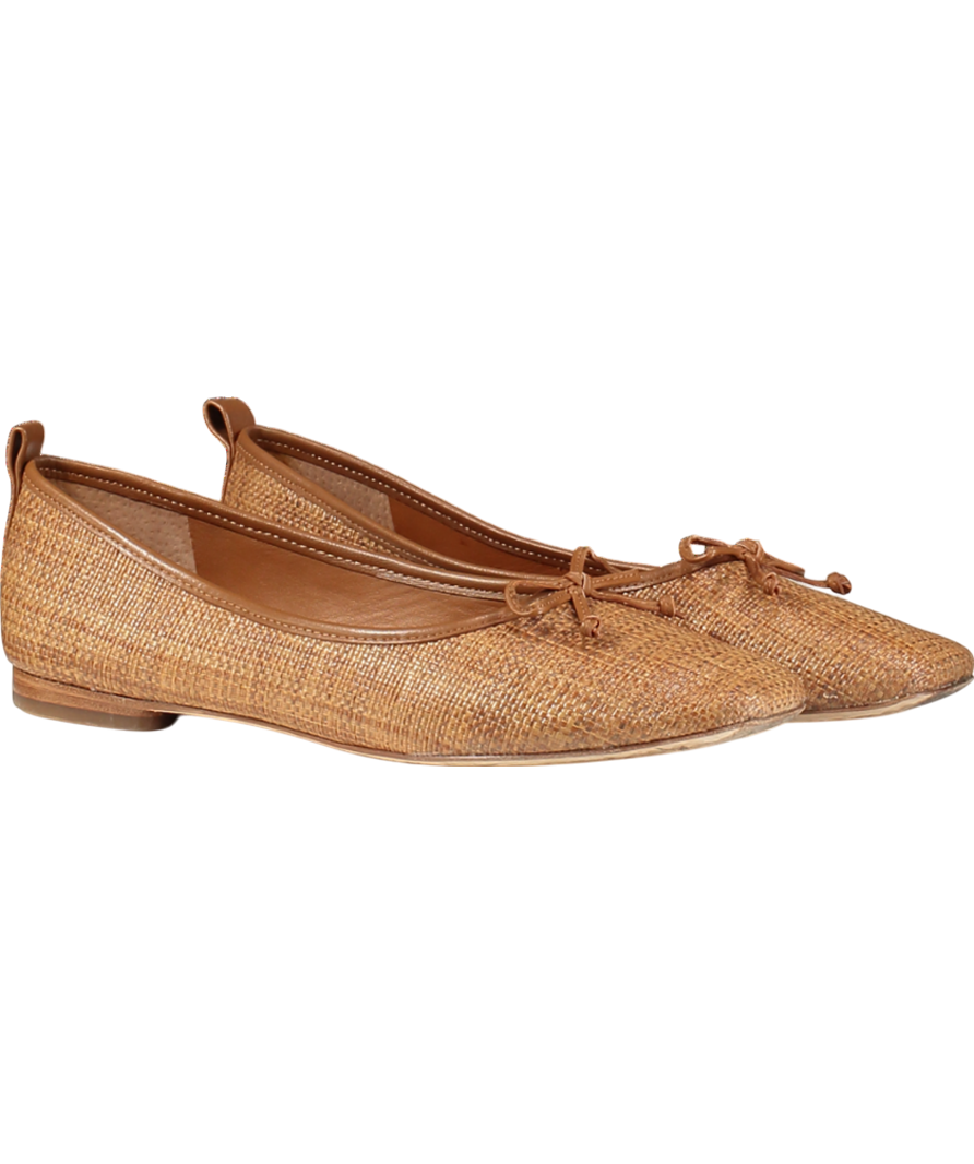 J McLaughlin Brown Woven Square Toe Pumps UK 8 EU 41 👠