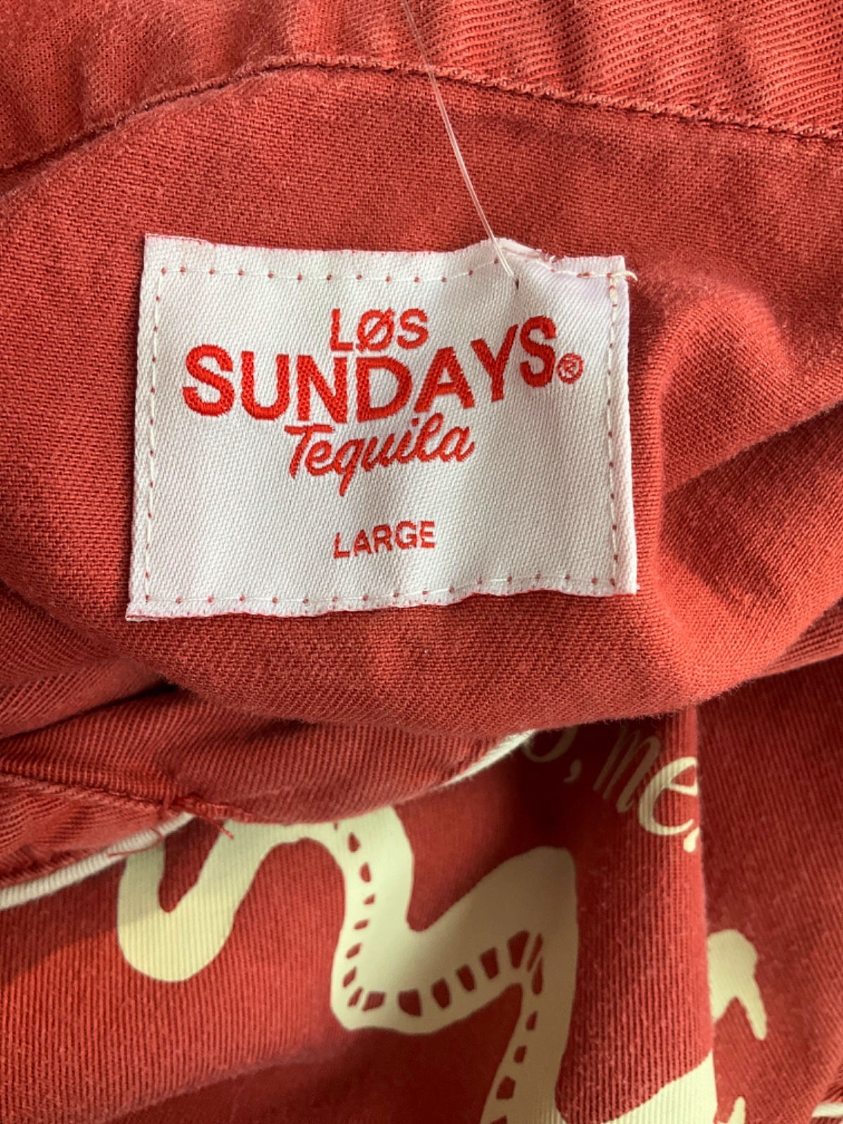 LOS Sundays Red Tequila Print Shirt UK L