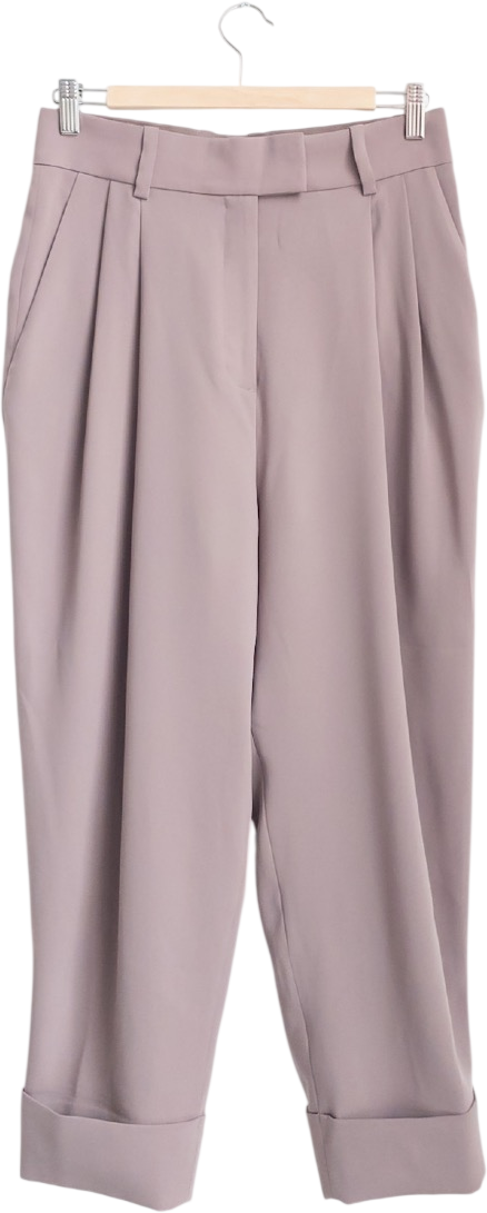 COS Beige Dropped Crotch Trousers With Pleats UK 8