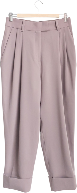 COS Beige Dropped Crotch Trousers With Pleats UK 8
