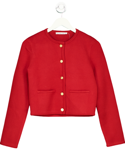 Abercrombie & Fitch Red Cropped Wool Cardigan UK S