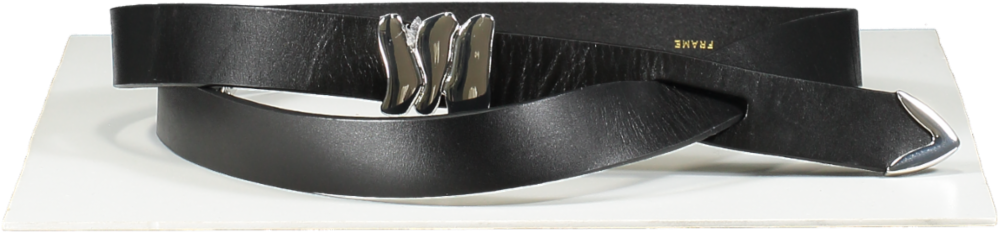 FRAME Black Leather Belt W26